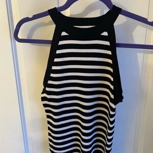 Zara Black and White Striped Top